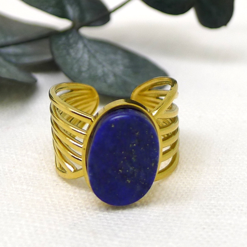 Bague Circé en Lapis Lazuli - Bijoux pierre naturelle