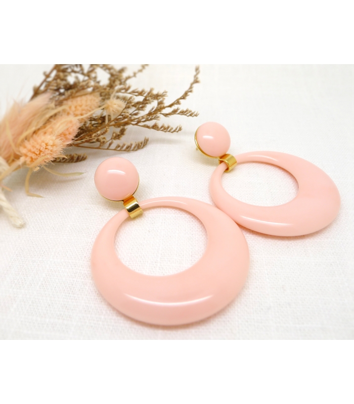 Boucles d'oreilles Pantone Baby Pink - Les Bijoux Acidules