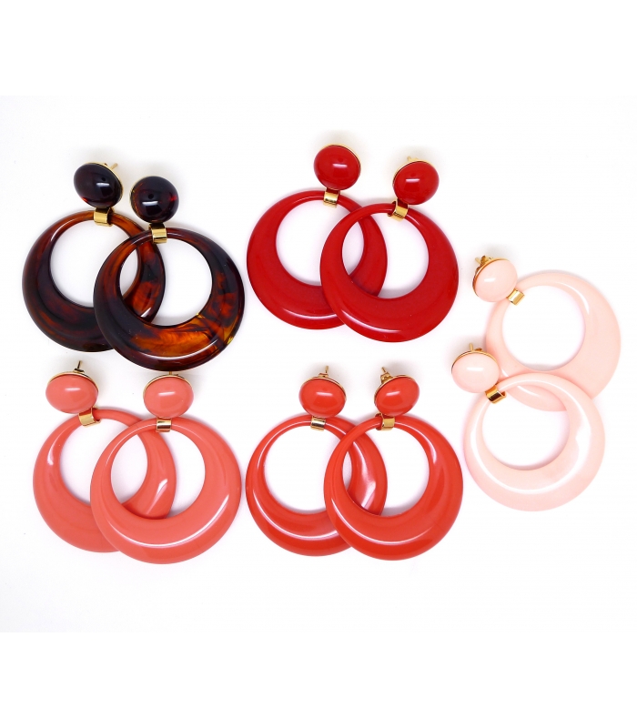 Boucles d'oreilles Pantone Light Corail - Les Bijoux Acidules