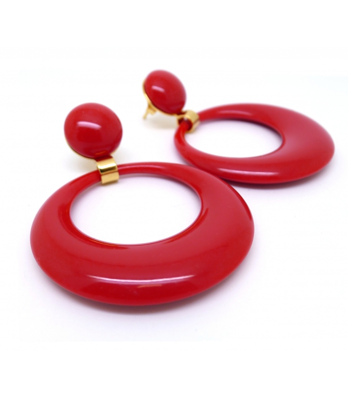 Boucles d'oreilles Pantone Piment Rouge - Les Bijoux Acidules