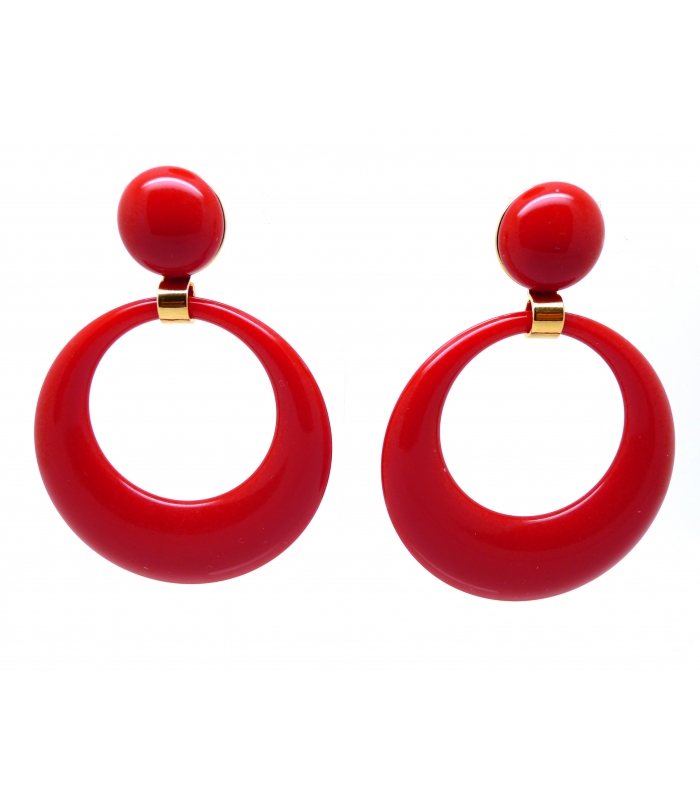 Boucles d'oreilles Pantone Piment Rouge - Les Bijoux Acidules