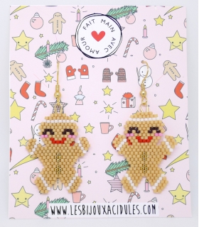 Gingerman earrings - Miyuki brickstitch jewels Gingerman earrings - Miyuki brickstitch jewels