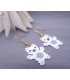 Boucles Ours Blanc - Tissage Miyuki - Les Bijoux Acidules