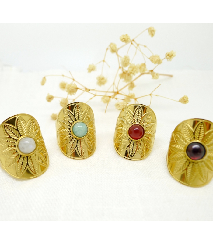 Maya gemstone ajustable ring - Boho jewel
