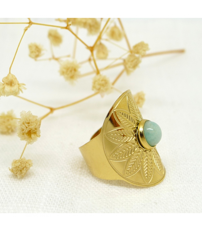 Maya gemstone ajustable ring - Boho jewel