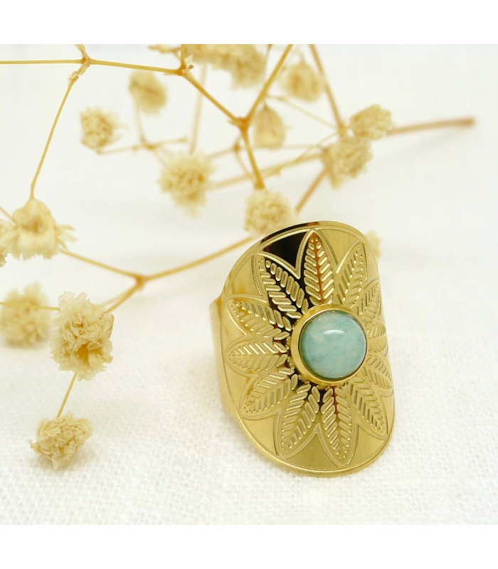 Maya gemstone ajustable ring - Boho jewel