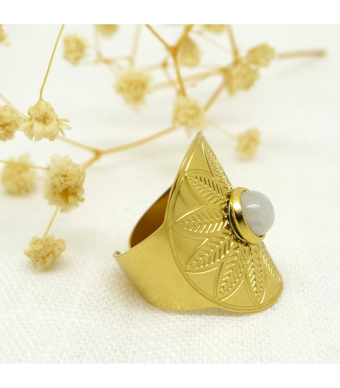 Maya gemstone ajustable ring - Boho jewel