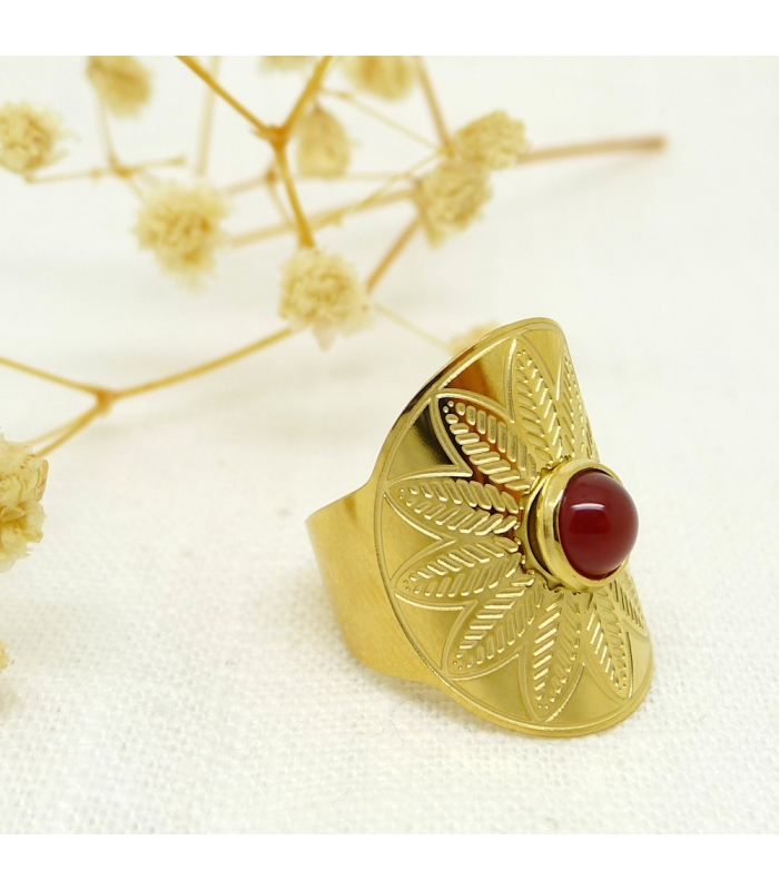 Maya gemstone ajustable ring - Boho jewel