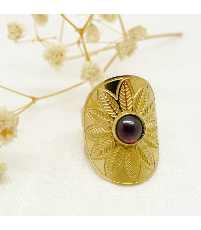 Maya gemstone ajustable ring - Boho jewel