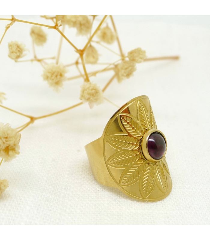 Maya gemstone ajustable ring - Boho jewel