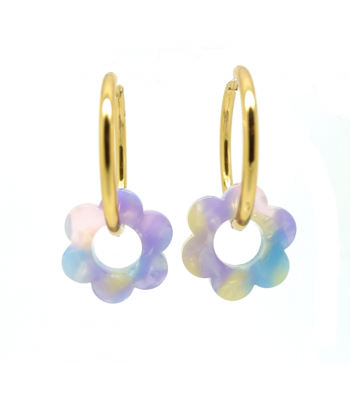 Boucles d'oreilles Créoles à Fleurs léopard - Bijoux tendance - Les Bijoux