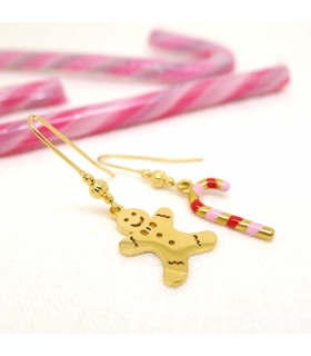 Boucles d'oreilles asymétriques Christmas Time - Les Bijoux Acidules