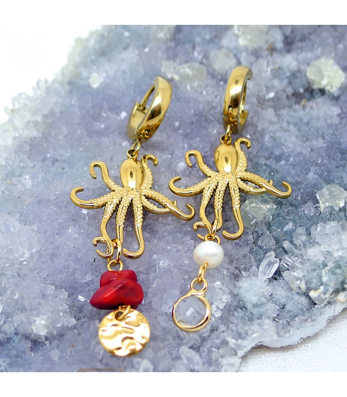 Asymmetrical Octopus Earrings – Ocean-Inspired Jewelry