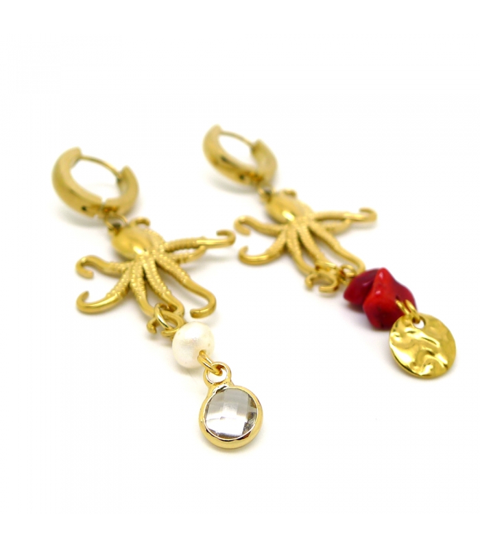 Asymmetrical Octopus Earrings – Ocean-Inspired Jewelry