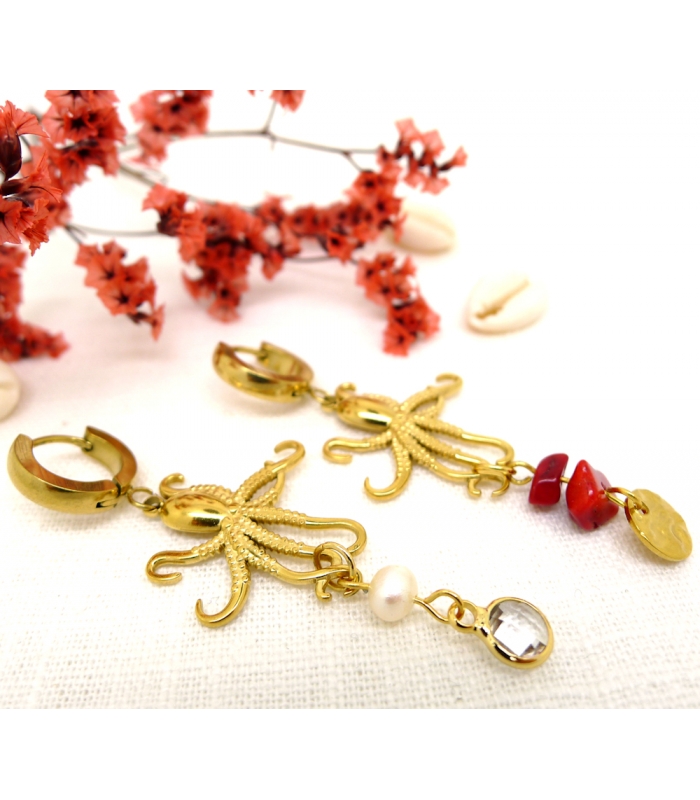 Asymmetrical Octopus Earrings – Ocean-Inspired Jewelry