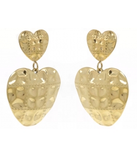 Boucles d'oreilles Cœur Couture – Bijou en acier inoxydable doré - Les
