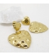 Cœur Couture – Quilted Gold Heart Drop Earrings