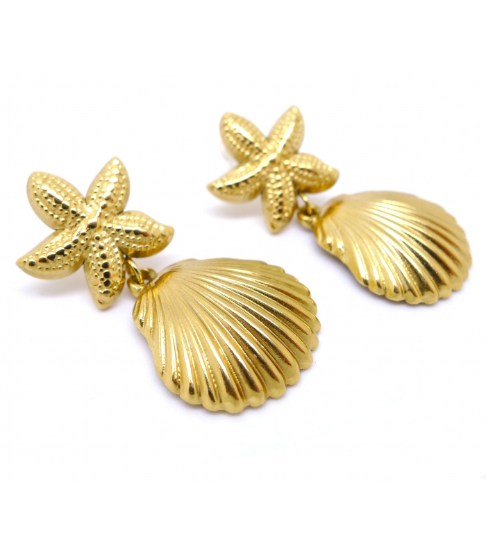 Boucles d’oreilles Etoile & Coquillage – Bijou inspiré de l’océan - Les