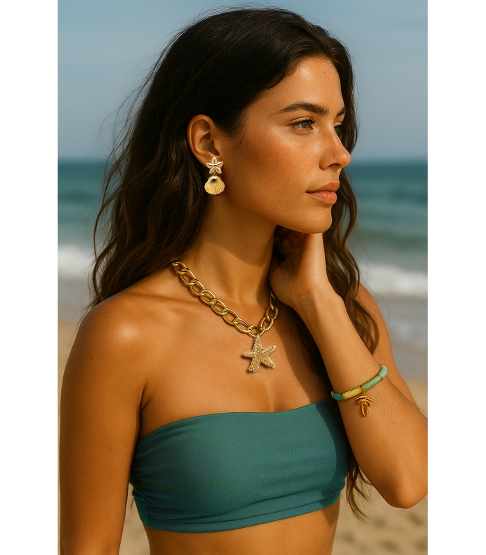 Boucles d’oreilles Etoile & Coquillage – Bijou inspiré de l’océan - Les