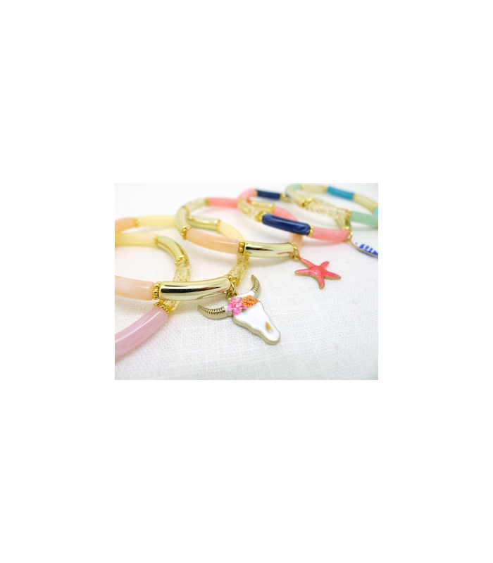 copy of Bracelet perles tubes Fer à Cheval – Bijou tendance Western - Les