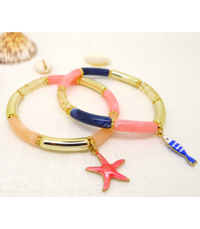 copy of Bracelet perles tubes Fer à Cheval – Bijou tendance Western - Les