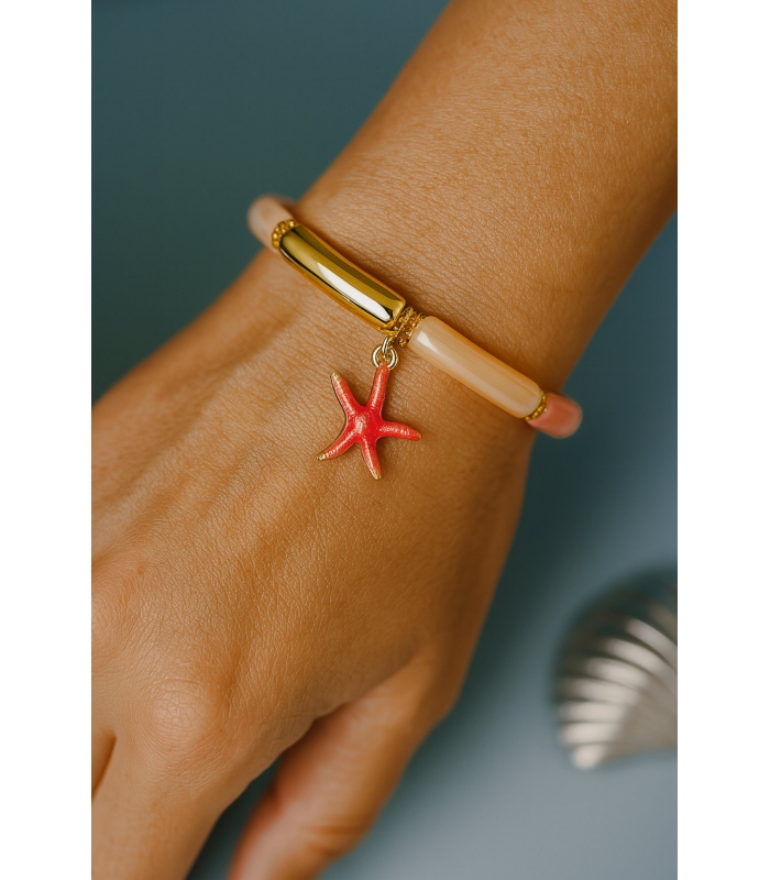 Bracelet perles tubes Étoile de Mer – Bijou tendance Marine - Les Bijoux