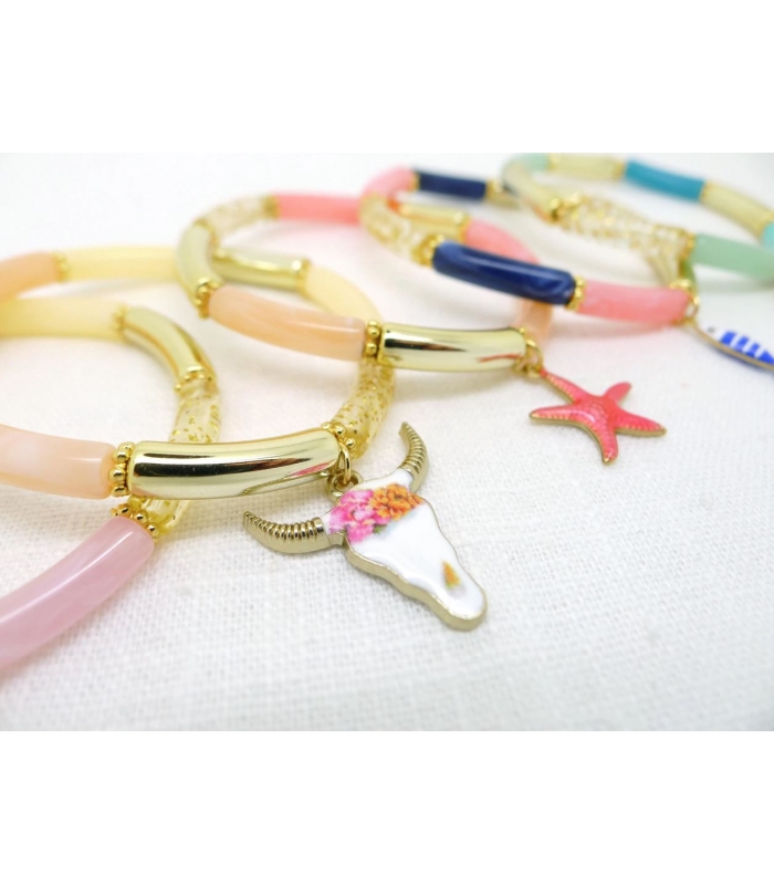 Bracelet perles tubes Étoile de Mer – Bijou tendance Marine - Les Bijoux