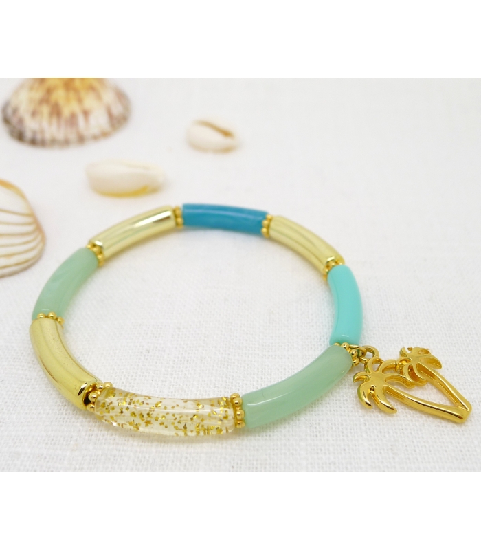 Bracelet perles tubes Palmier – Bijou estival - Les Bijoux Acidules