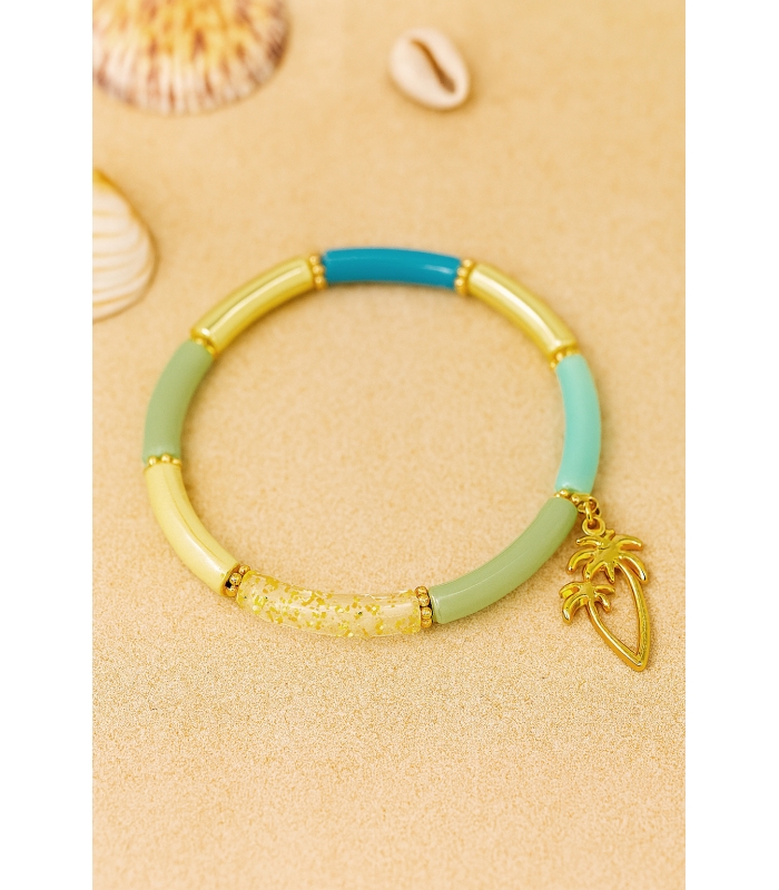 Bracelet perles tubes Palmier – Bijou estival - Les Bijoux Acidules