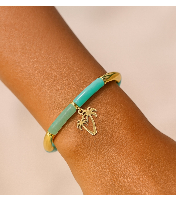 Bracelet perles tubes Palmier – Bijou estival - Les Bijoux Acidules