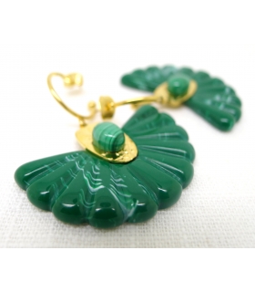 Green Fan earrings