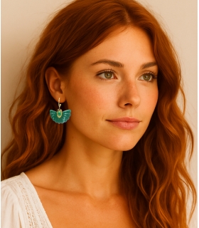 Green Fan earrings