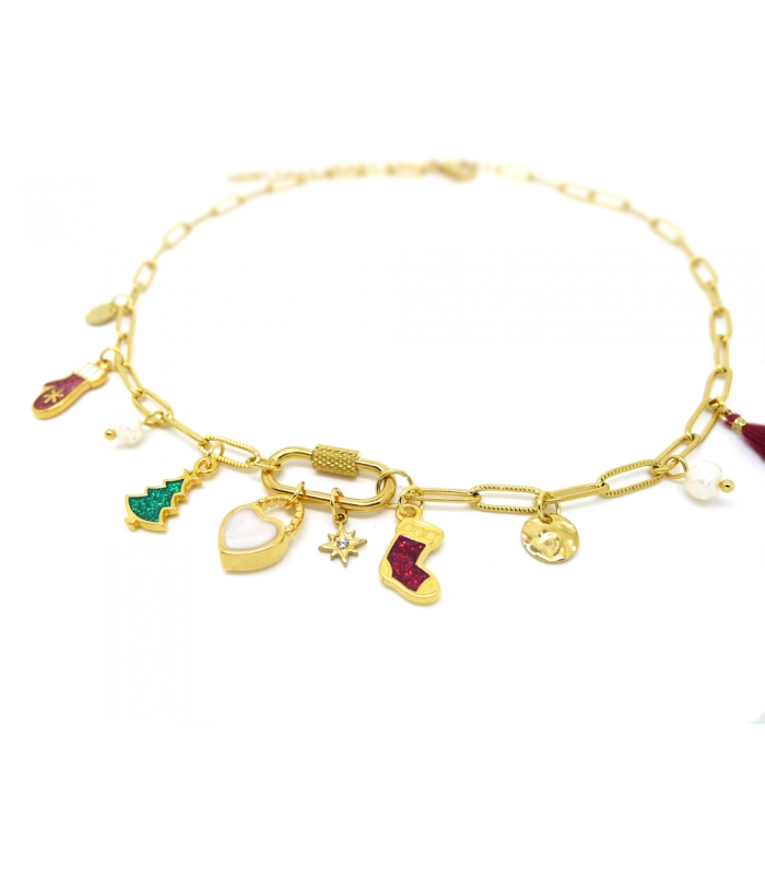 Collier à breloques Ho Ho Ho - Bijou de Noël festif - Les Bijoux Acidules