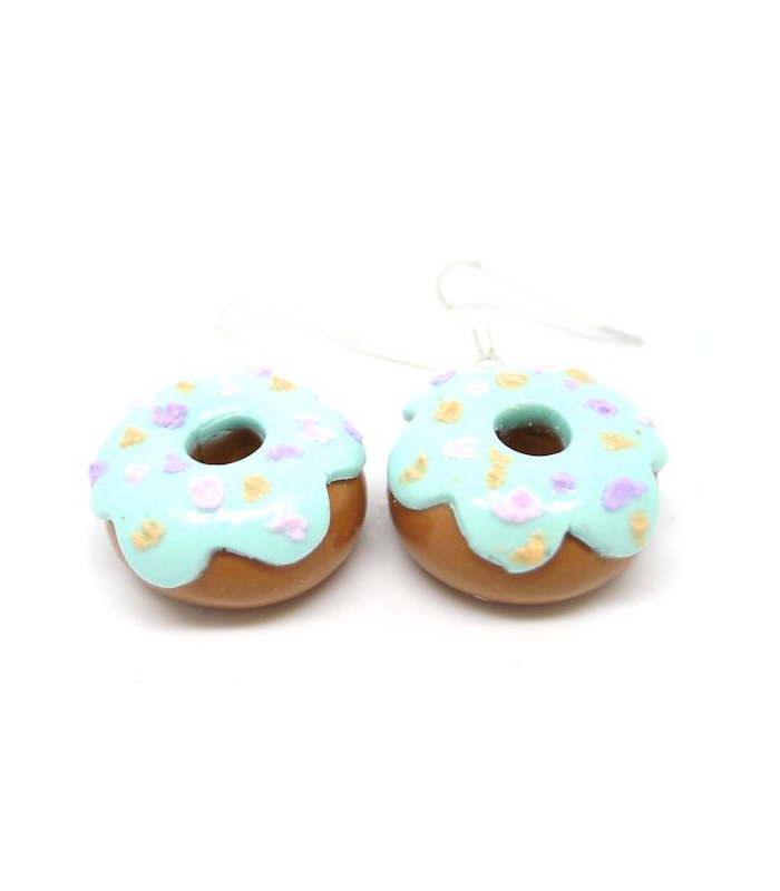 mint donuts earring