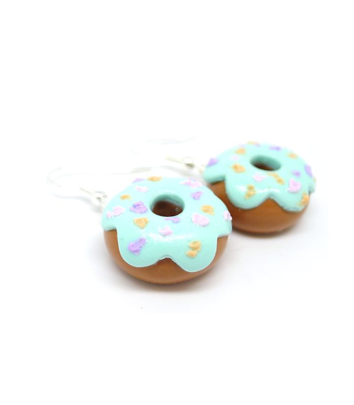 mint donuts earring
