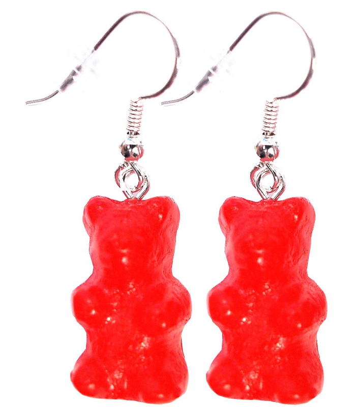 Boucles Oursons Fraise - Bijoux créateur gourmands