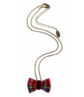 Collier Preppy Tartan Rouge - Les Bijoux Acidules