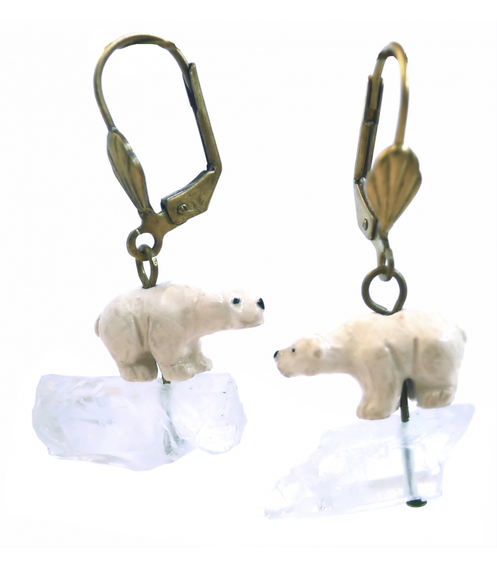 Boucles d'oreilles Ours Blanc