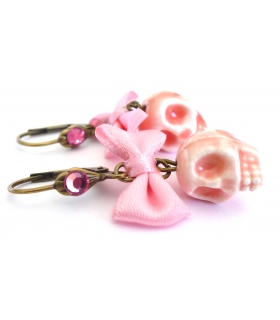 Boucles d'oreilles Santa Muerte roses - Les Bijoux Acidules Boucles d'oreilles Santa Muerte roses - Les Bijoux Acidules