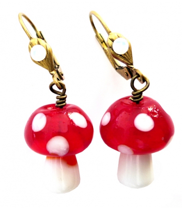 Boucles D'oreilles Pendantes Gatuida - Design Champignon Créatif En Plastique Léger, Cadeau Chic Et Unique Pour Femme