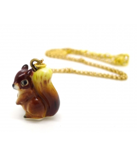 Collier Petit Ecureuil - Bijoux en porcelaine - Les Bijoux Acidules Collier Petit Ecureuil - Bijoux en porcelaine - Les Bijoux Acidules