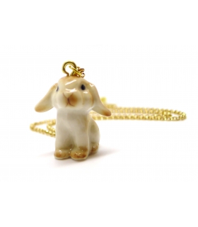 Tiny Bunny porcelain necklace