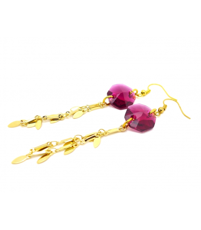 Boucles d'oreilles Boho Chic Burgundy - Les Bijoux Acidules