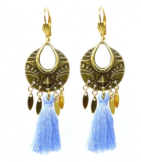 Boucles d'oreilles Boho Bleues - Bijoux Bohème - Les Bijoux Acidules