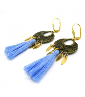 Boucles d'oreilles Boho Bleues - Les Bijoux Acidules