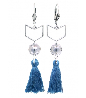Boucles d'oreilles Chevron Denim - Les Bijoux Acidules