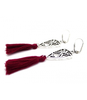 Boucles d'oreilles Bouclier Bordeau - Les Bijoux Acidules