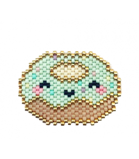 Broche Donut Pistache Miyuki - Les Bijoux Acidules - Broche brickstitch Broche Donut Pistache Miyuki - Les Bijoux Acidules - Broche brickstitch