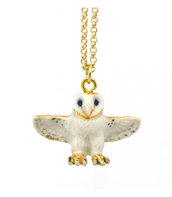 Owl porcelain necklace