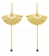 Golden fan earrings